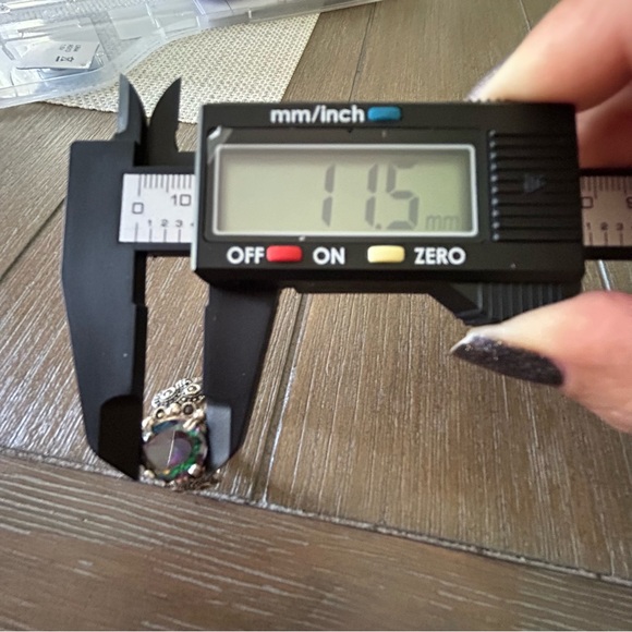 Mystic topaz/Mystic fire green topaz and marcasite 925 Silver  ring 10 - Picture 12 of 14